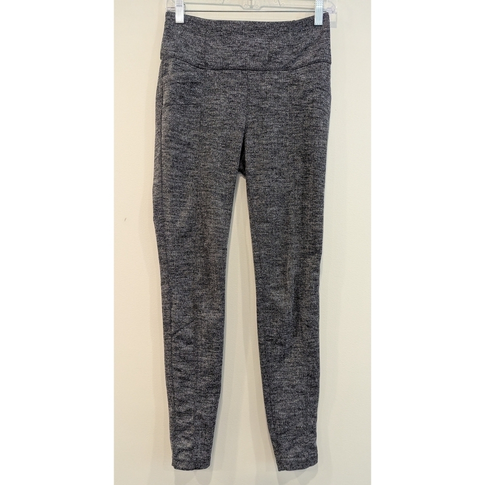Athleta High Waisted Hereingbone Metro Gray Pants Size Small